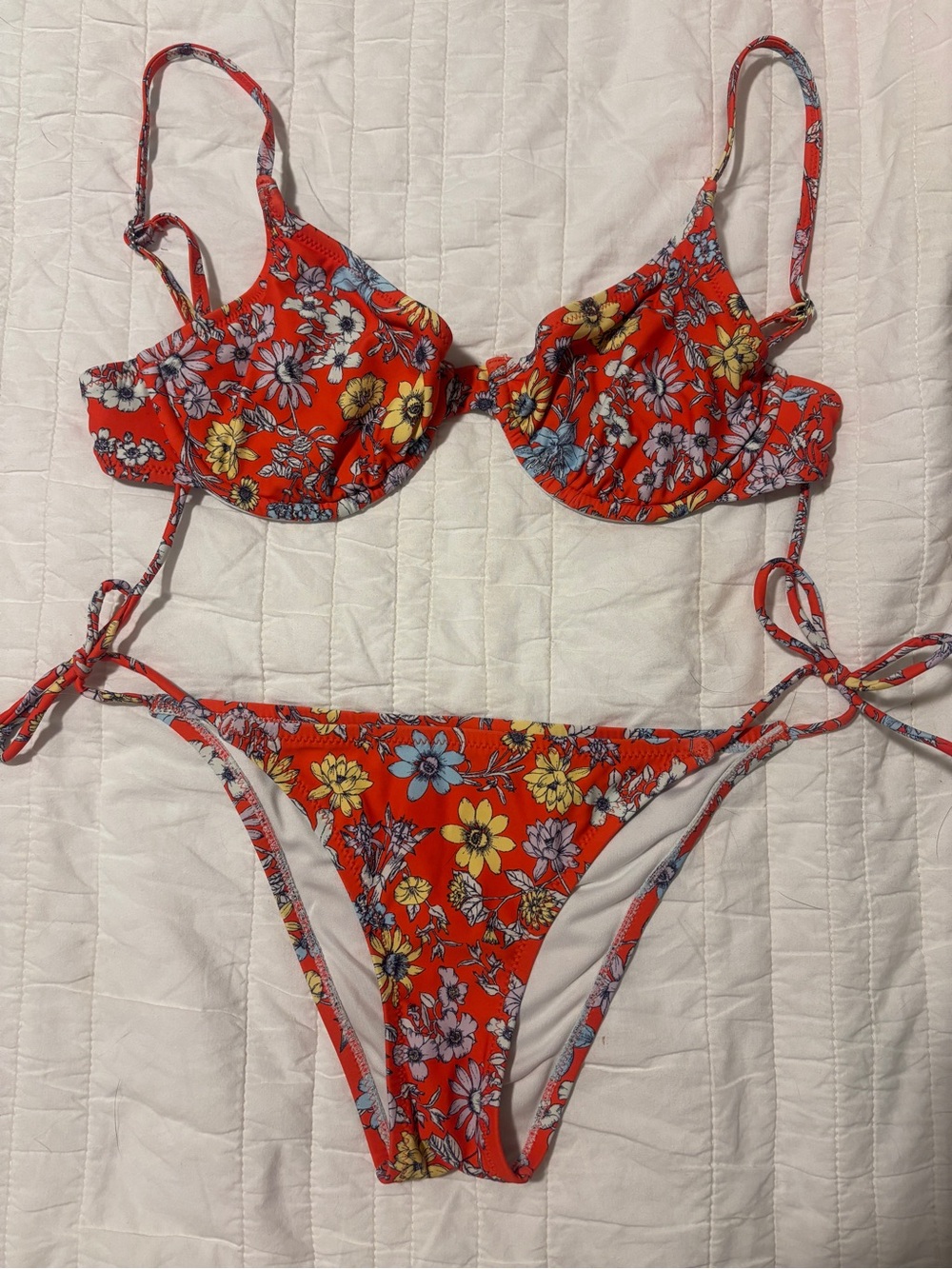GAP Orange Floral Women's Two-Piece Bikini